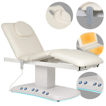 Łóżko kosmetyczne elektryczne z podgrzewaniem Serenity PRO 4 do masażu i zabiegów SPA - 3 silniki
