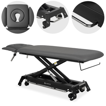 Stół rehabilitacyjny, do masażu, elektryczny Evero Cross X4 Ergo – rama sterująca, szaro czarny