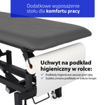 Stół rehabilitacyjny Fortis 2 ERGO,  elektryczna regulacja, pilot ręczny, poduszka ERGO, kółka