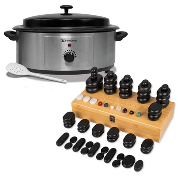 Zestaw - 64 kamieni do masażu, podgrzewacz 6l (ster. analogowe)