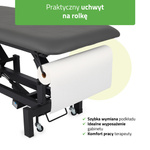 Stół rehabilitacyjny, do masażu, elektryczny Fortis 2 Ergo - pilot ręczny, szaro czarny