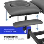 Stół rehabilitacyjny Fortis 4 ERGO, elektryczna regulacja, pilot ręczny, poduszka ERGO, kółka