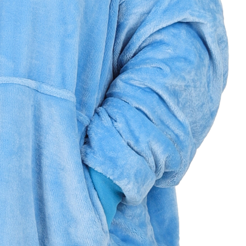 Koc bluza oversize krótka 95x95cm, kolor niebieski