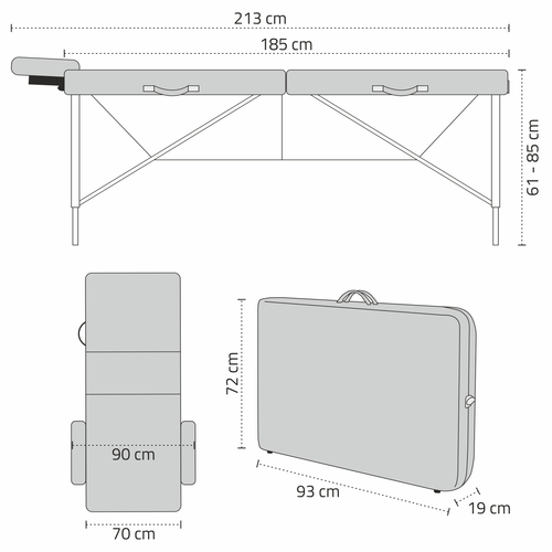 Stół do masażu Bianca 70 cm - beżowy