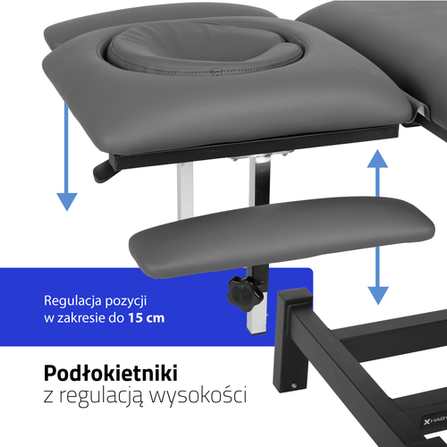 Stół rehabilitacyjny Fortis 4 ERGO poduszka ERGO, pilot ręczny, kółka   